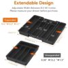 SKU-04-小号黑色收纳盒 Silverware Storage Box, Adjustable Kitchen Utensil Telescopic Rack, Cutlery Drawer Organizer