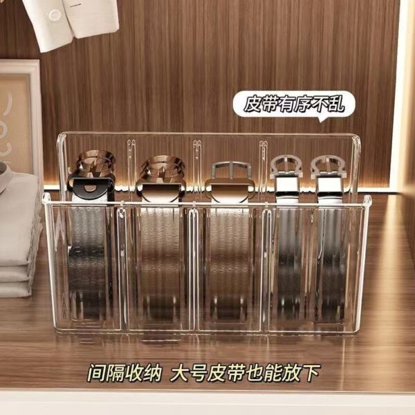 Transparent Tie and Belt Organizer Box