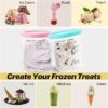 The Ninja Creami Deluxe Ice Cream Cup is compatible with Ninja NC500 and NC5012.