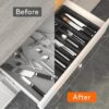 详情-06 Silverware Storage Box, Adjustable Kitchen Utensil Telescopic Rack, Cutlery Drawer Organizer