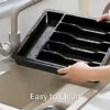 详情-07 Silverware Storage Box, Adjustable Kitchen Utensil Telescopic Rack, Cutlery Drawer Organizer