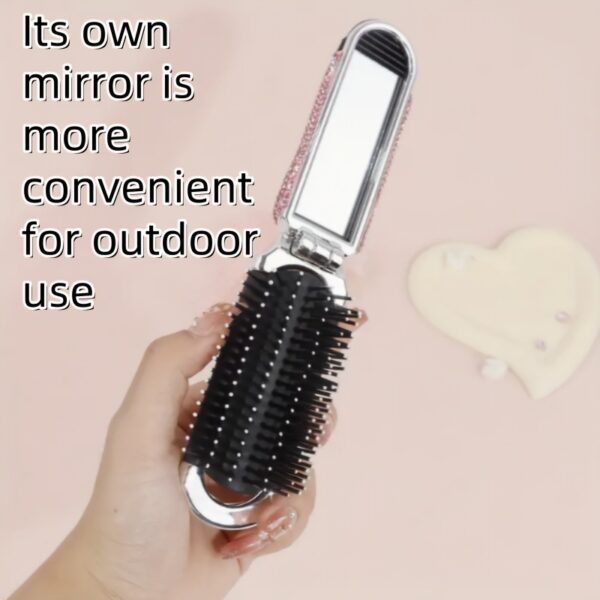 详情-10 Rhinestone - encrusted Cushioned Mini Travel Comb