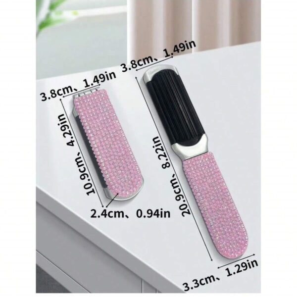 详情-15 Rhinestone - encrusted Cushioned Mini Travel Comb