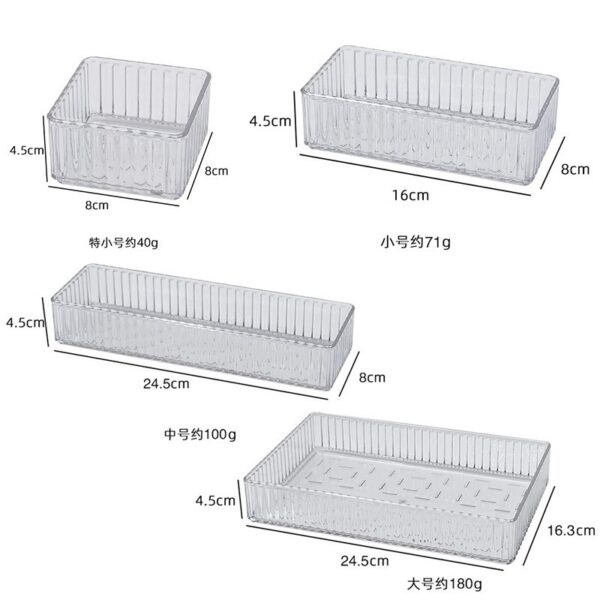 详情-18 Acrylic Partition Storage Box Set, Cosmetic Organizer & Shelf