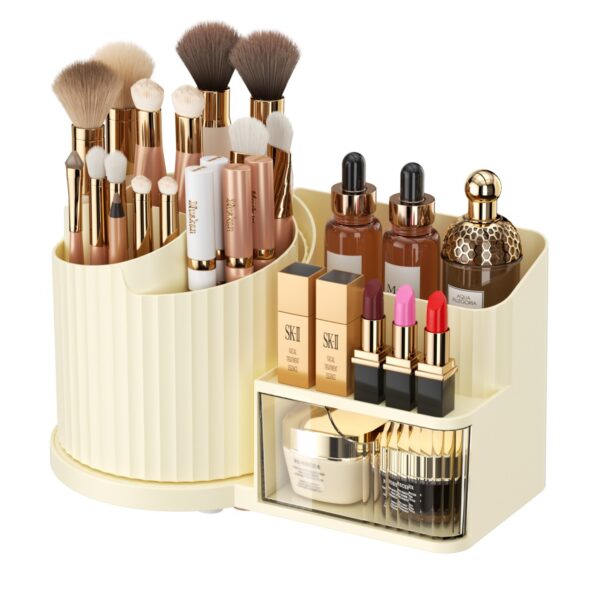 详情-05 360° Rotating Makeup Organizer with Brush Holder
