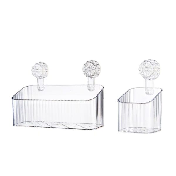 Rotating Suction - Cup Bathroom Storage Rack with Wall - Mounted Storage Box
